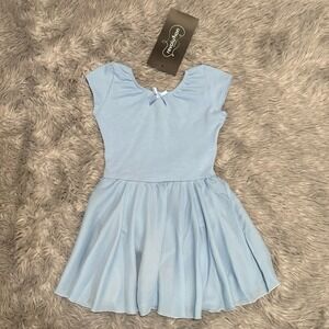 Revolution Dance Wear Ballet Skirted Leotard Solid Soft Blue Girls Youth Small